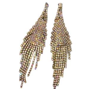 Rainbow crystal dangle earrings